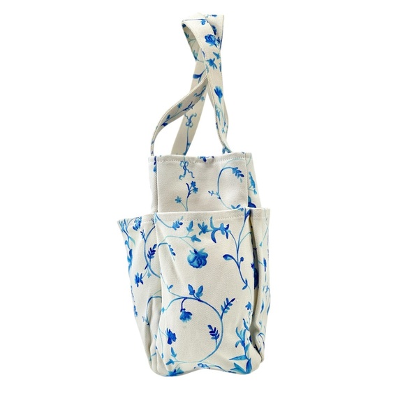 Hill House  The Market Tote White & Blue Floral Embroidered Bag - Picture 6 of 12